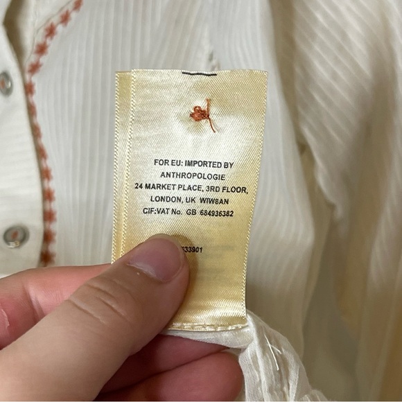 Anthropologie Holding Horses Iverie Embroidered Western Shirt XS Rodeo Prairie - Picture 8 of 9